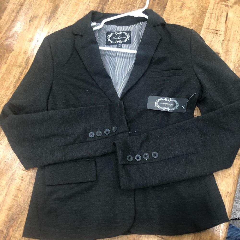 New dark grey women blazer in size medium with tag